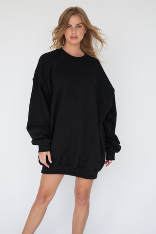 Pocket Oversized Parky Sweatshirt Dress