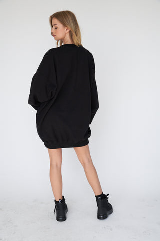 Pocket Oversized Parky Sweatshirt Dress