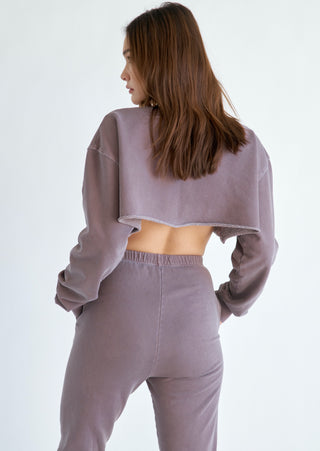 Hara Cropped Racer Cut-Off Sweatshirt