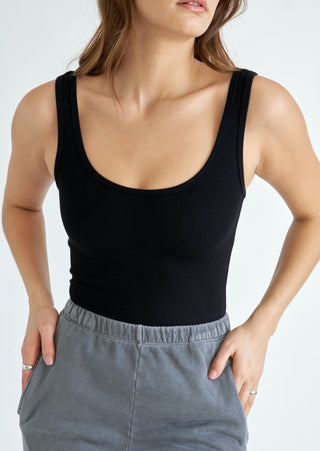 Clear Essential Scoop Neck Ribbed Tank
