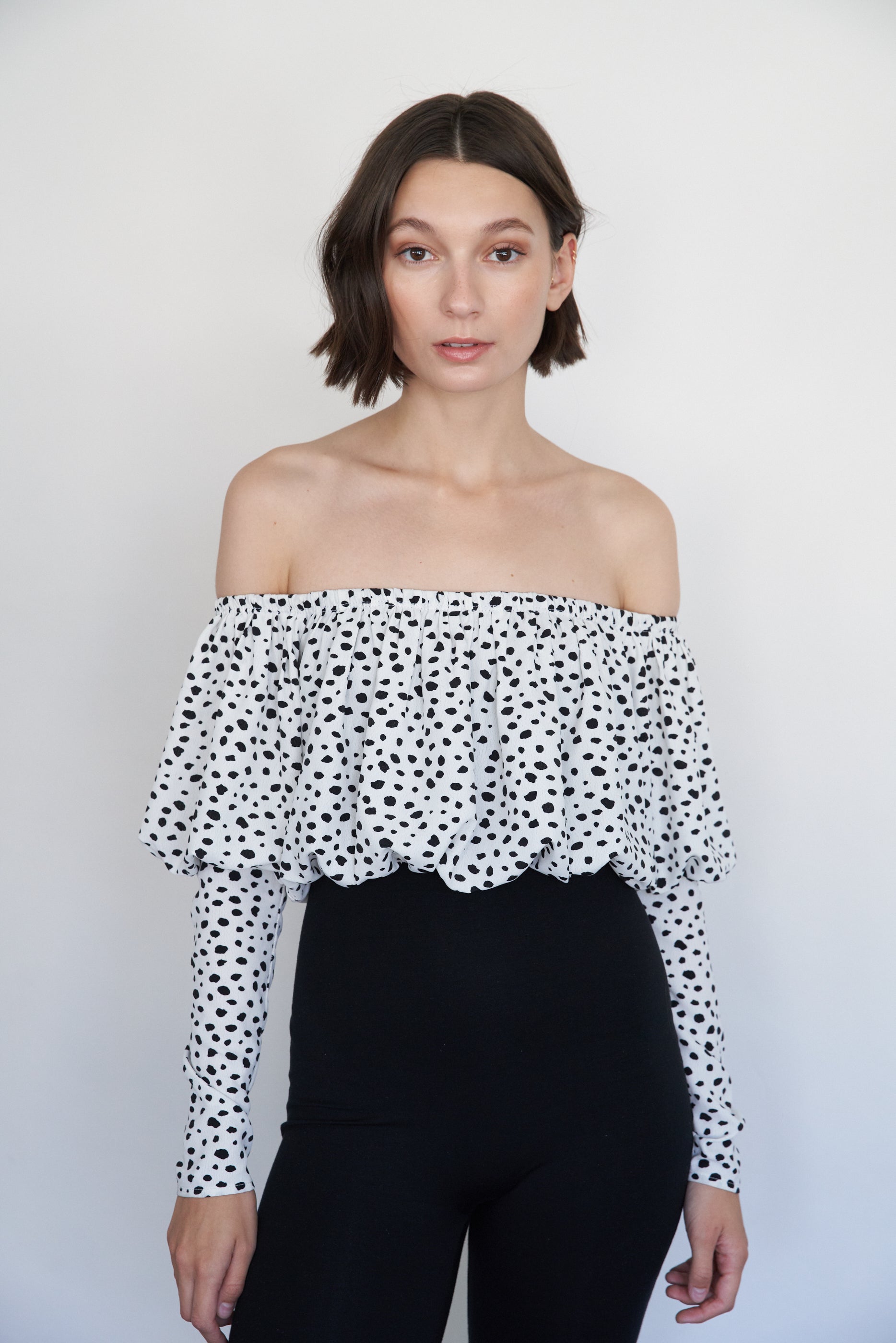 Blithe Speckled Off The Shoulder Ribbed Bodysuit