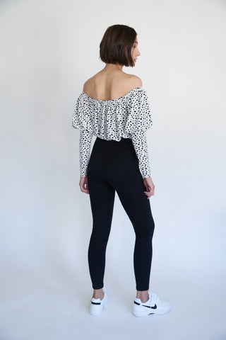 Blithe Speckled Off The Shoulder Ribbed Bodysuit