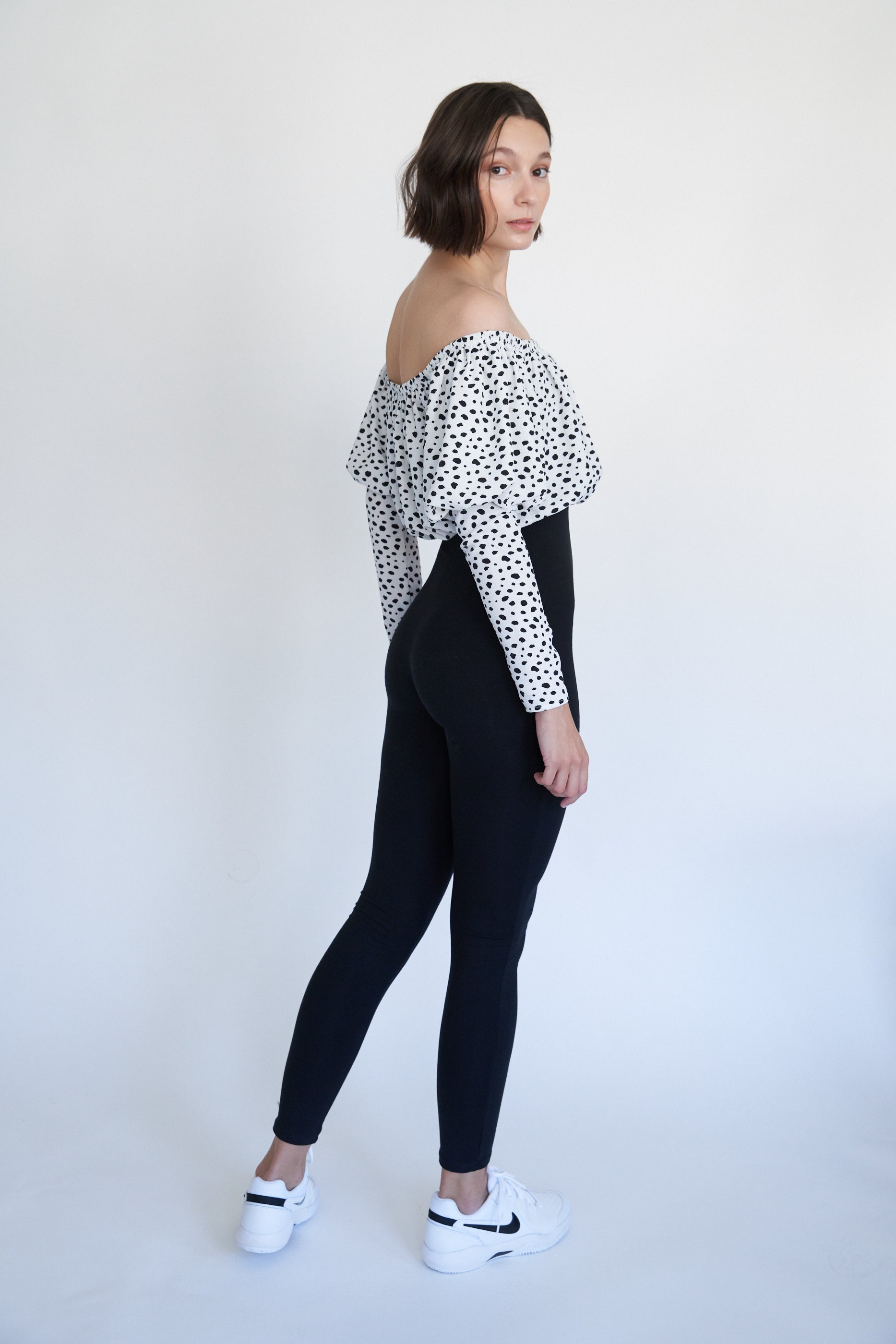 Blithe Speckled Off The Shoulder Ribbed Bodysuit