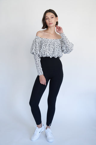 Blithe Speckled Off The Shoulder Ribbed Bodysuit