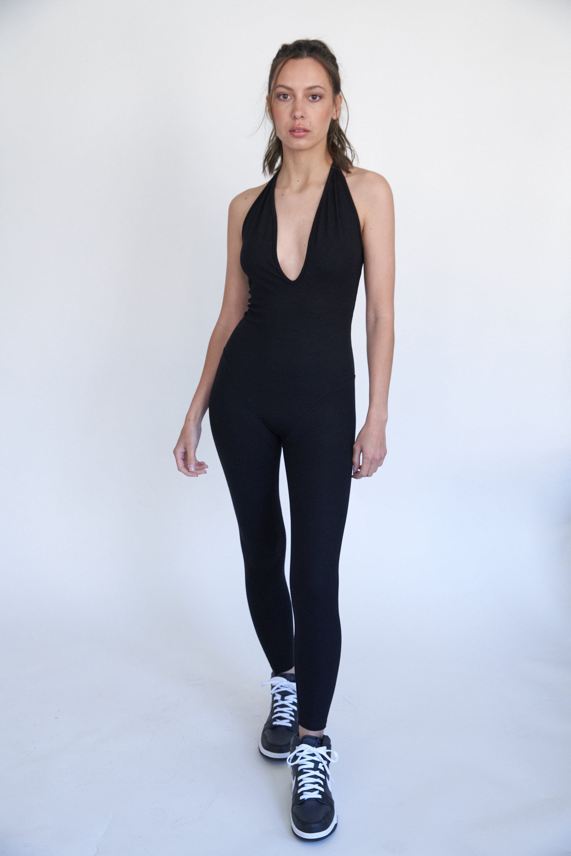 Pure Essential Plunging Halter Bodysuit